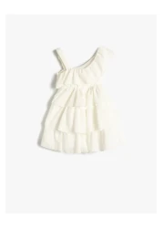 Koton One Shoulder Ruffle Strap Dress