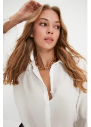  Collection Spanish Sleeve Woven Shirt - Ecru, Regular Fit TWOAW22GO0487