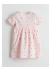 LC Waikiki فستان بناتي مزين بالزهور برقبة دائرية