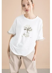 Cansın Mini Beige Girls' T-Shirt and Cargo Pocket Pants 2-Piece Set 20396