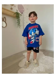 JELİBOOM Sonic Male Child Shorts Kit %100 Organic Cotton