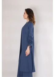 Know Women's Indigo Blue Pants Kimono Caftan Set