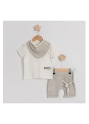 TRENDİMİZBİR طقم وشاح قطني للجنسين باللون البيج من الموسلين