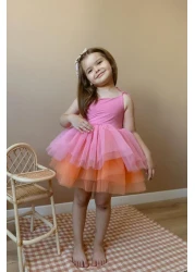 Le Mabelle Jade Pink Tutu Skirt Girl's Ballerina Dress with Straps