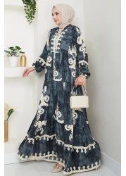 InStyle فستان فيسكوز كاجوال بنمط بيضاوي من أنثراسايت