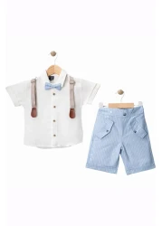 minuma Baby Boy Salopet Shirt Shorts Set 9/24 Months