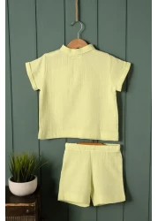 Montisu 100% Cotton Muslin, Baby Boy Set, 2 Piece (T-shirt + Shorts)