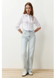  Collection Ice Blue High Waist Wide Leg Jeans TWOSS23JE00068