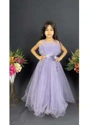 Mnk Baby&Kids Lilac Layered Girl's Evening Dress - Mnk0475