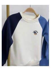 Magu طقم سويت شيرت قطني شتوي مطرز وبدلة رياضية للركض للأولاد