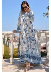 Bigdart موديل 1947 - فستان بطبعة زهور وأكمام مكشكشة