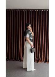 HAZELANNA Poliviskon White Trousers