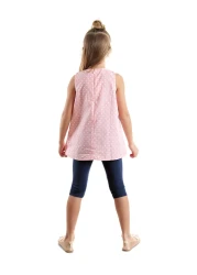 Denokids طقم تي شيرت صيفي بنقشة أرنب باللون الوردي الداكن للفتيات