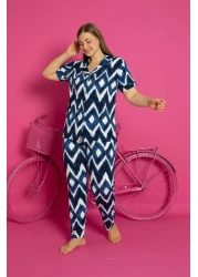 ELİTOL طقم بيجامة قطن ليكرا بأزرار كبيرة