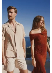  Collection Tile Asymmetric Collar Knitted Stylish Evening Dress Night Graduation Dress Tprss24El00046