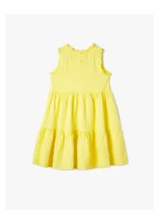 Koton Dress Ruffled Sleeveless Round Neck Layered