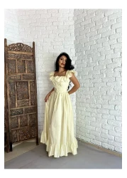 moneta boutique Women's Ruffled Sleeves Long Designer Shirt Dress