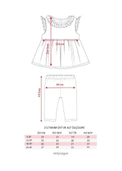 Minipodyum Baby Girl Floral Knitted Muslin Summer Double Set