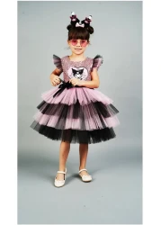 diamondstar Kuromi Crown Accessory Sequin Printed Birthday Girl Dress 3/10 Years
