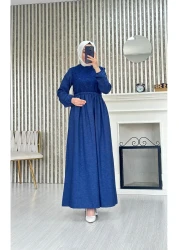 Moda Krash LACE DETAIL LINEN SUMMER DRESS