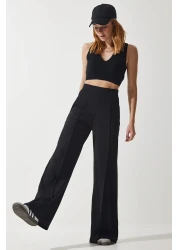 Happiness İstanbul Women's Black Stretchy Sweatpants BF00090