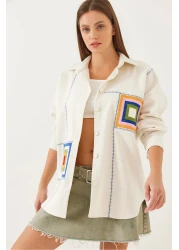 Bianco Lucci قميص نسائي بتطريز مفصل 60351009