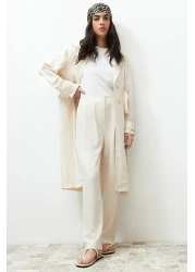  Modest بنطلون كيمونو بتفاصيل حجرية منسوجة من الأسفل طقم علوي TCTSS24US00024