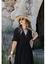 bytugcekaya فستان طويل من الموسلين الأسود