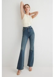  Collection Dark Blue High Waist Flare Jeans Twoss25Je00101