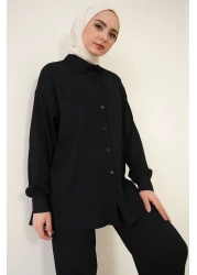 Bigdart T5858 Knitted Hijab Double Set - Black