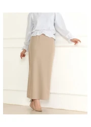 FAFU تنورة طويلة باللون البيج الداكن