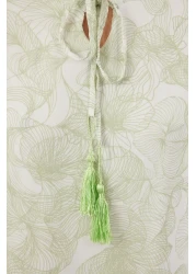  Modest فستان من الشيفون المنسوج باللون الكاكي بطباعة الزهور TCTSS24EB00281