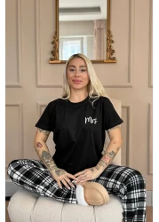 Pijamaevi Black Mrs Short Sleeve Lover Family Pajamas - Women's Team