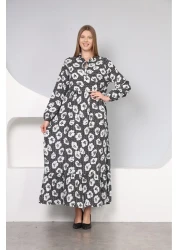 mervemoda Cotton woven fabric - Women's long sleeved summer dress