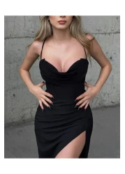 Nika Fashion فستان بفتحة على الصدر