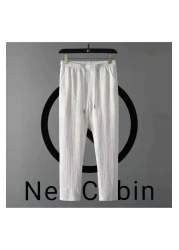 NewCabin طقم تي شيرت وبدلة رياضية صيفية للجنسين - الموسم الجديد، قماش مجعد، ليكرا، كم قصير