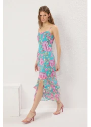  Collection Pink Floral A-Line Midi Woven Dress Twoss23El01872