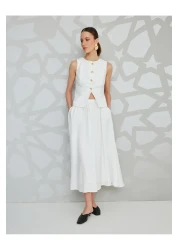 Koton تنورة طويلة واسعة بخصر عالٍ مع جيوب مبطنة