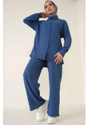 Bigdart T5858 Knitted Hijab Double Set - Indigo