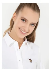 U.S. Polo Assn. White Shirt Collar Women's Shirt - Crıscolor022k