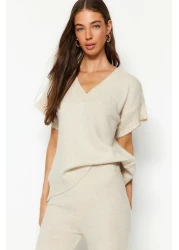  Collection طقم تريكو حجري ناعم الملمس - الجزء السفلي والعلوي TWOAW24AU00042