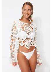  Collection Ecru Crop Knitwear Look Beach Blouse Tbess20Bz0572