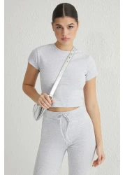  Collection حزام رمادي ميلانج مرن متشابك مع الجسم