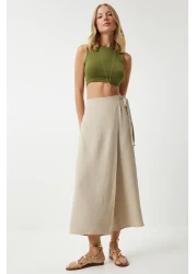 Happiness İstanbul Cream Ayrobin Shalwar Trousers - Women's Skirt Look DE00033