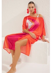  Collection Multicolor Floral Fitted Maxi Woven 100% Polyester Dress