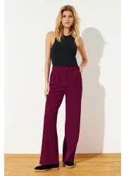  Collection Burgundy Wide Leg/Wide Leg Woven Fabric Trousers Twoaw22Pl0066