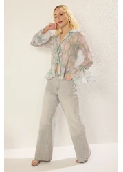  Collection Colorful Ruffle Detailed Tie up Shirt - Twoss25Go00090