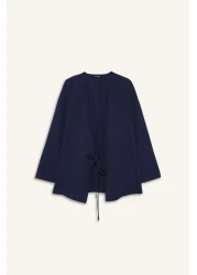 Defacto Relax Fit 2'Li Set Seersucker Textured Long Sleeve Kimono Pants F4095Ax25Sm