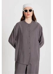 minaaise Women's Anthracite 100% Modal Bottom/Top Shirt and Pants Set 29137