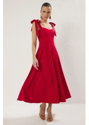  Collection Red A-Line Strap Lacing Graduation Night Stylish Dress Tprss24El00251